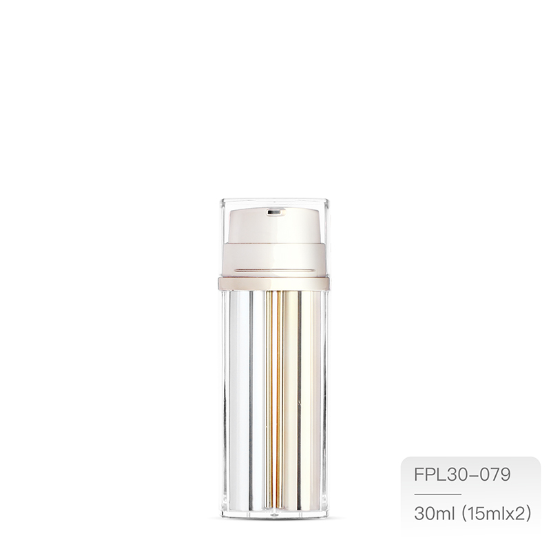 雙劑按壓式乳液空瓶-15ml+15ml雙劑分裝-保養品空瓶批發