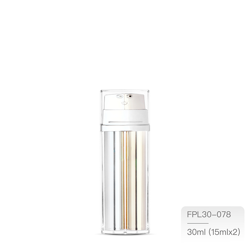 雙劑按壓式乳液空瓶-15ml+15ml雙劑分裝-保養品空瓶批發